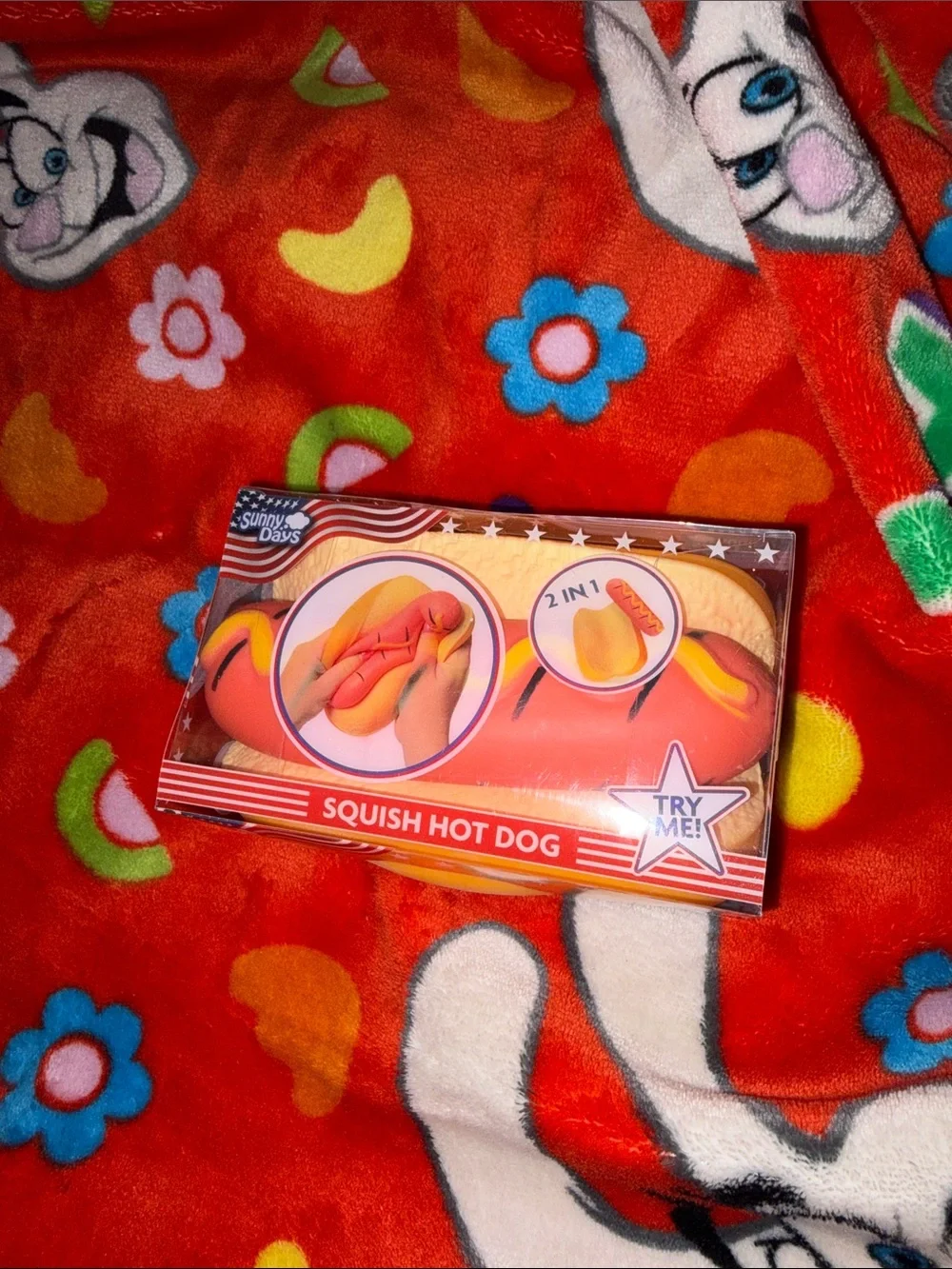 Sunny days squishy fidget hot dog toy NEW QUICK SHIP